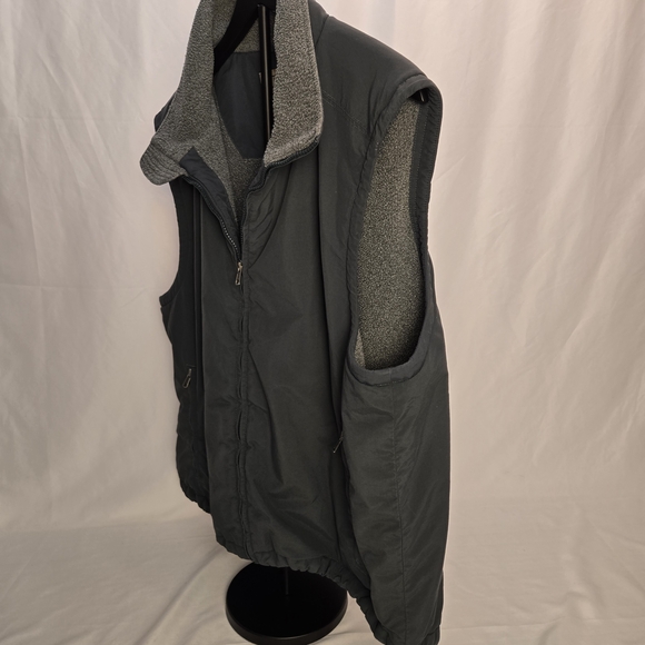 LL Bean Fleece Lined Nylon Outdoors Vest Men’s Size Extra Large-Forest Green - Picture 7 of 11